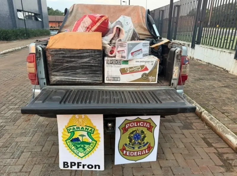 PF e BPFRON apreendem carga de R$ 900 mil em Marechal Rondon; dois são detidos