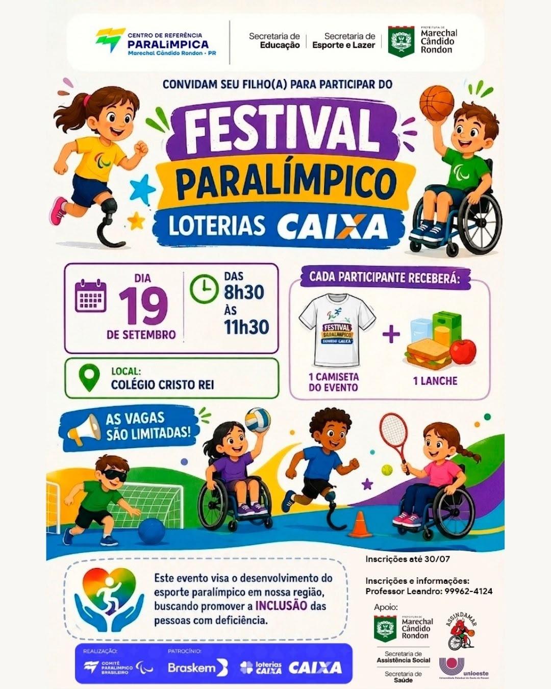 Marechal Cândido Rondon realiza 1º Festival Paralímpico neste sábado