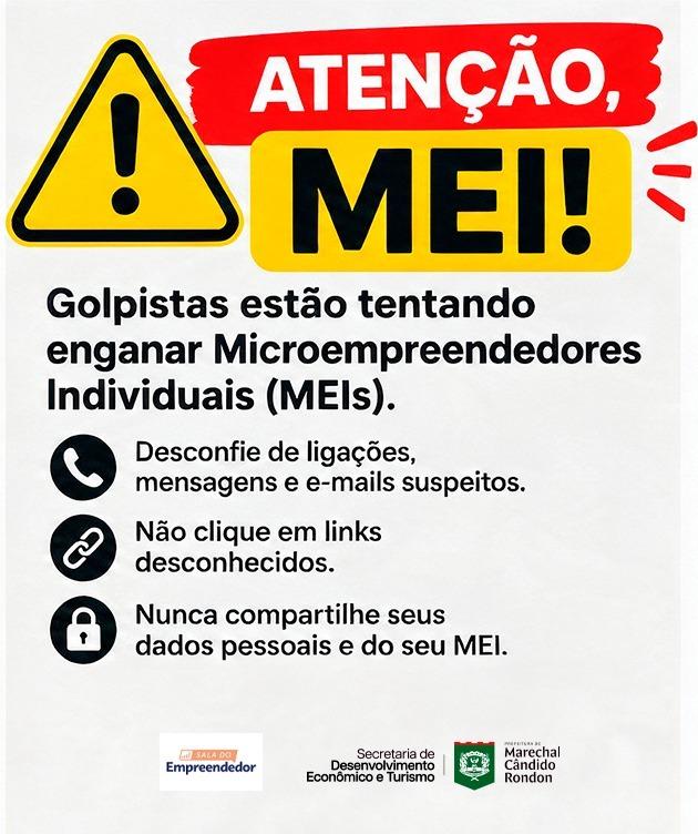 Prefeitura alerta MEIs sobre tentativas de golpe
