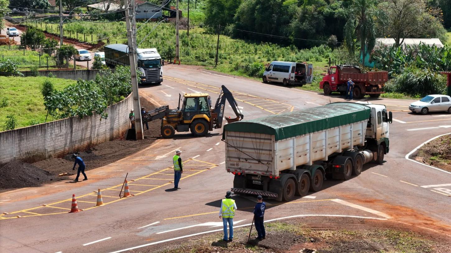 Secretaria de Infraestrutura realiza novas intervenções no trevo do Guarani